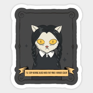 Funny Halloween Cat Wednesday Sticker